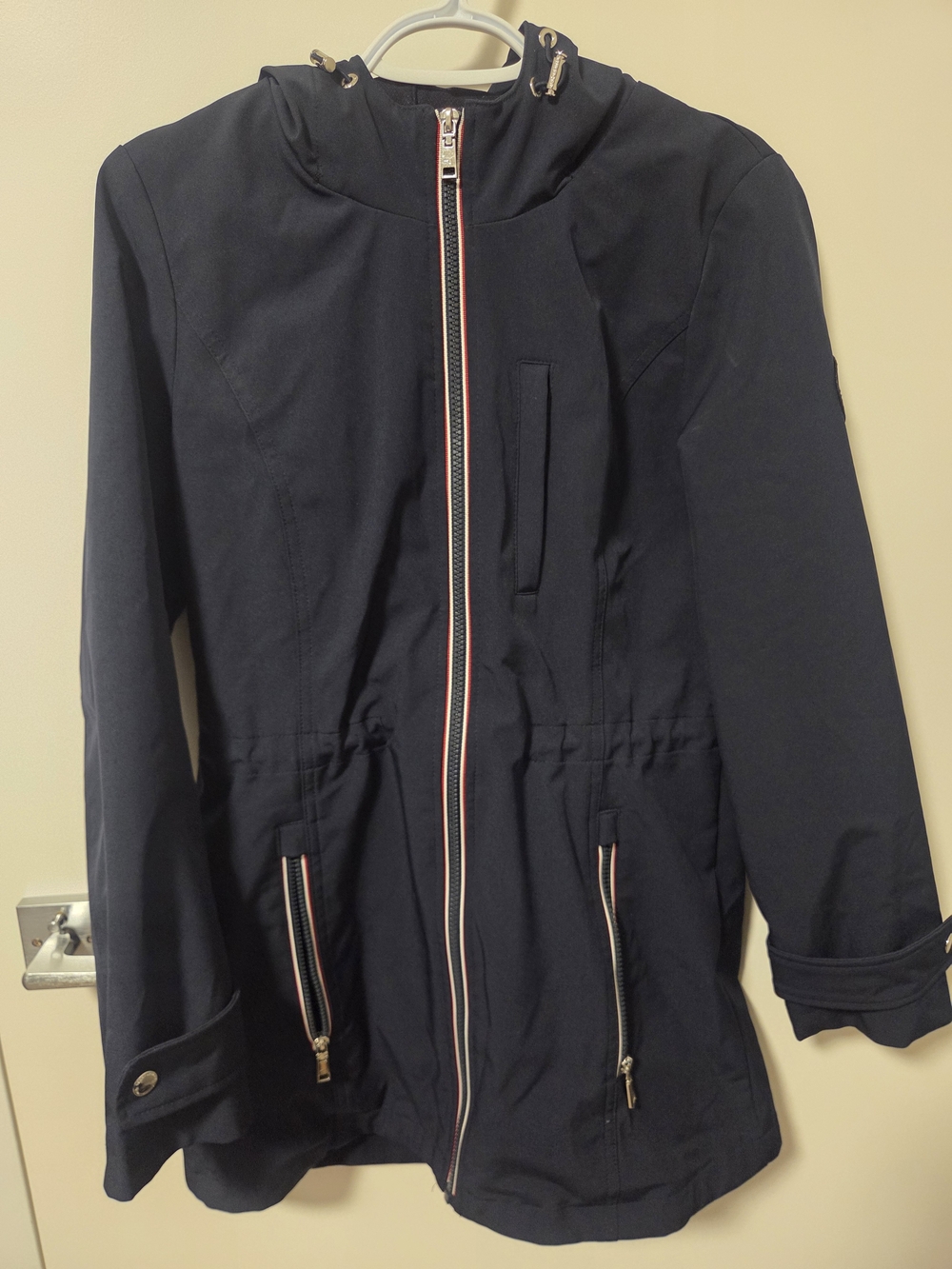Tommy Hilfigre Women's Navy Hooded Zip-Front Jacket